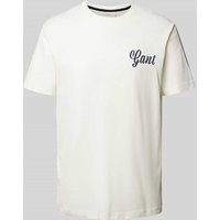 Gant T-Shirt mit Label-Print in Offwhite, Größe M von Gant