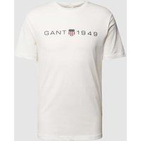 Gant T-Shirt mit Label-Print in Offwhite, Größe S von Gant