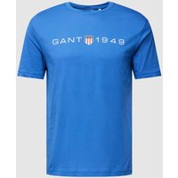Gant T-Shirt mit Label-Print in Royal, Größe L von Gant