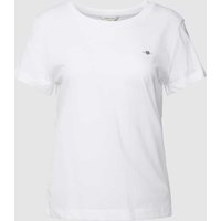 Gant T-Shirt mit Label-Stitching Modell 'SHIELD' in Weiss, Größe S von Gant