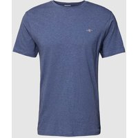 Gant T-Shirt mit Label-Stitching in Jeansblau Melange, Größe M von Gant