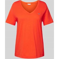 Gant T-Shirt mit Label-Stitching in Koralle, Größe M von Gant