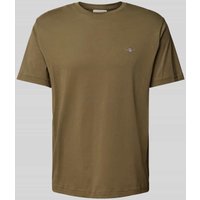 Gant T-Shirt mit Label-Stitching in Oliv, Größe L von Gant