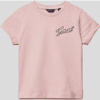 Gant T-Shirt mit Label-Stitching in Rosa, Größe 110 von Gant