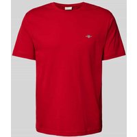 Gant T-Shirt mit Label-Stitching in Rot, Größe L von Gant