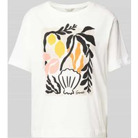 Gant T-Shirt mit Motiv-Print in Offwhite, Größe M von Gant