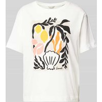 Gant T-Shirt mit Motiv-Print in Offwhite, Größe XL von Gant