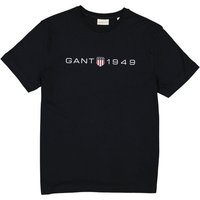 Gant Herren T-Shirt schwarz Baumwolle von Gant