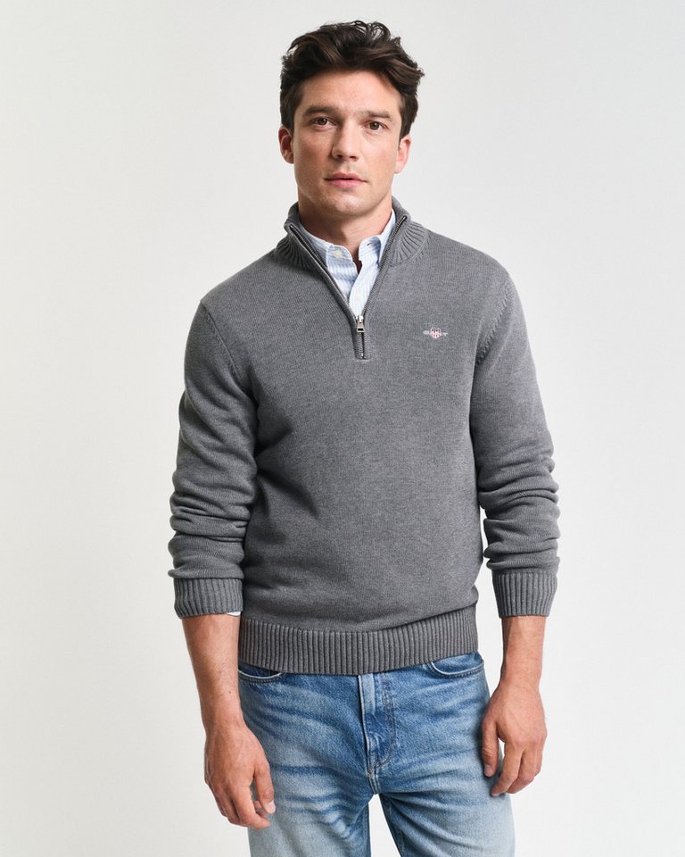 Gant Troyer CASUAL COTTON HALF ZIP mit grafischer Logostickerei auf der Brust Gant Troyer CASUAL COTTON HALF ZIP mit grafischer Logostickerei auf der Brust von Gant