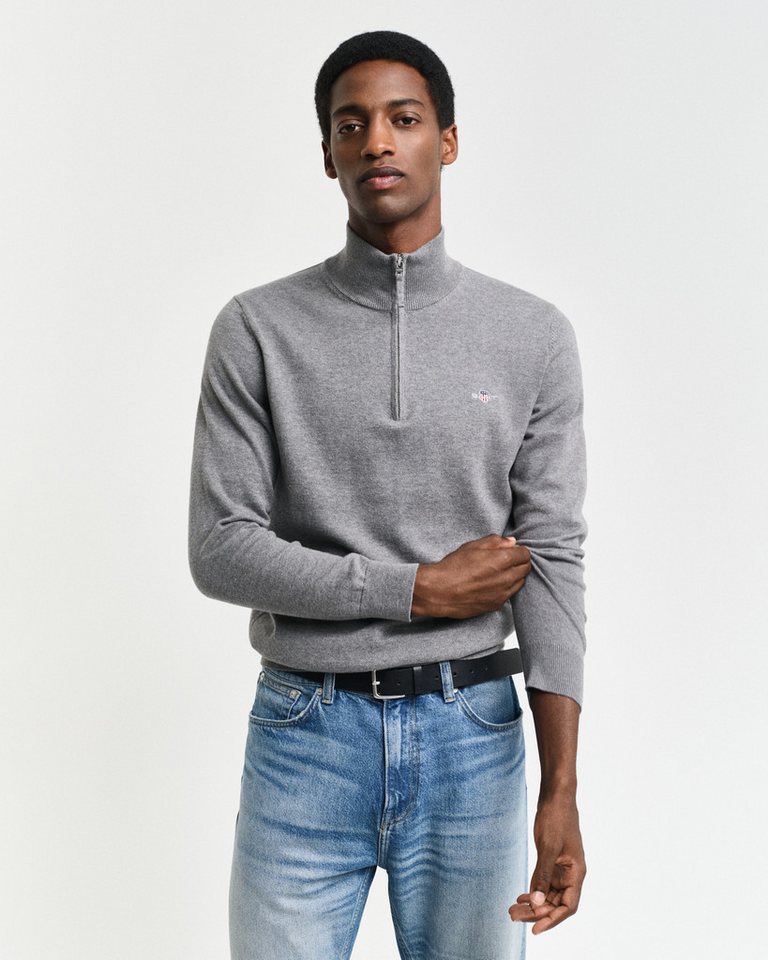 Gant Troyer CLASSIC COTTON HALF ZIP mit gerippten Details von Gant