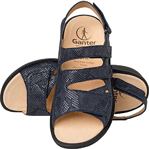 Ganter Damen Hera H - Drieklittenbandsandalen Sandale, Navy, 41 EU von Ganter