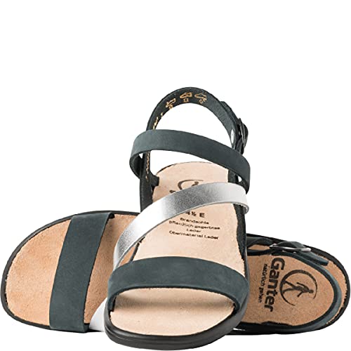 Ganter Damen Sonnica-E Riemchensandalen, Blau (Ocean/Silver 3076), 42.5 EU Schmal von Ganter