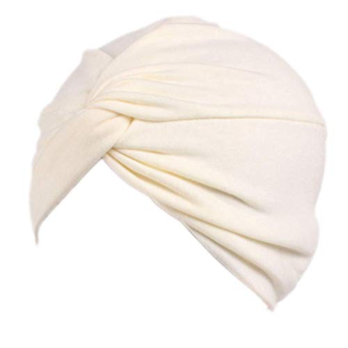 Ganves Damen Schlaf Soft Turban vorgebundene Baumwolle Indien Chemo Cap Beanie Turban Kopfbedeckung - Weiß - Einheitsgröße Ganves Damen Schlaf Soft Turban vorgebundene Baumwolle Indien Chemo Cap Beanie Turban Kopfbedeckung - Weiß - Einheitsgröße von Ganves