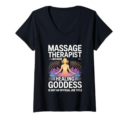 Damen Massage Therapist Healing Goddess Unofficially - T-Shirt mit V-Ausschnitt Damen Massage Therapist Healing Goddess Unofficially - T-Shirt mit V-Ausschnitt von Ganzheitlicher Physiotherapeutmassage Humor