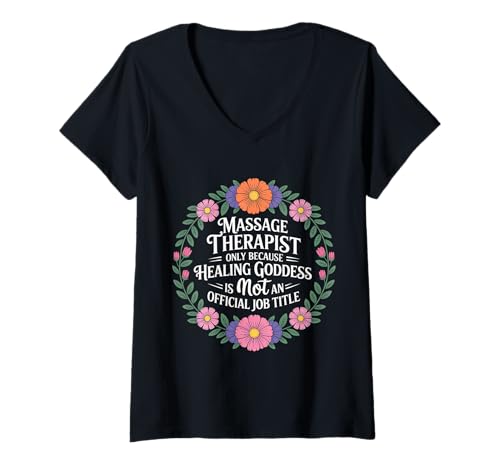 Damen Massage Therapist Healing Goddess Unofficially - T-Shirt mit V-Ausschnitt Damen Massage Therapist Healing Goddess Unofficially - T-Shirt mit V-Ausschnitt von Ganzheitlicher Physiotherapeutmassage Humor
