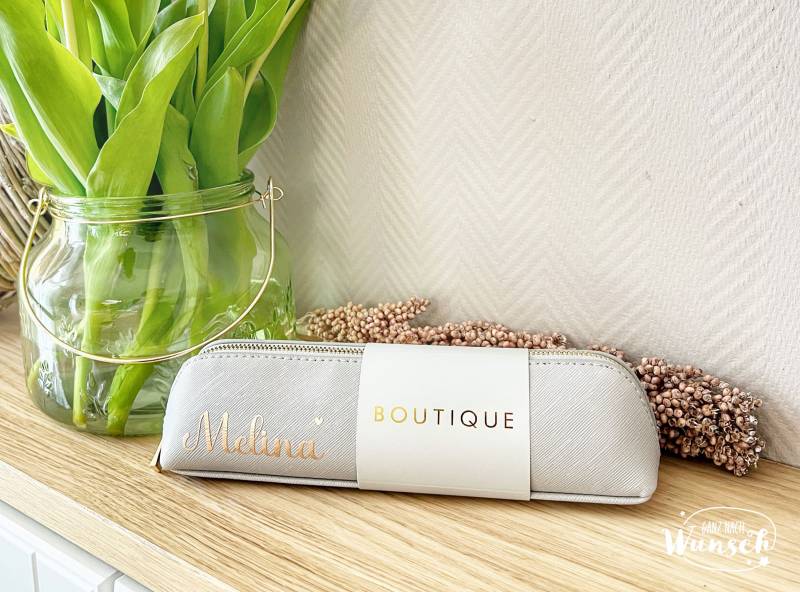 Federmäppchen Personalisiert Mit Namen & Herz | Geschenk Für Mädchen Schule Uni Kosmetiktasche Etui Gravur Geschenkidee von Ganznachwunsch