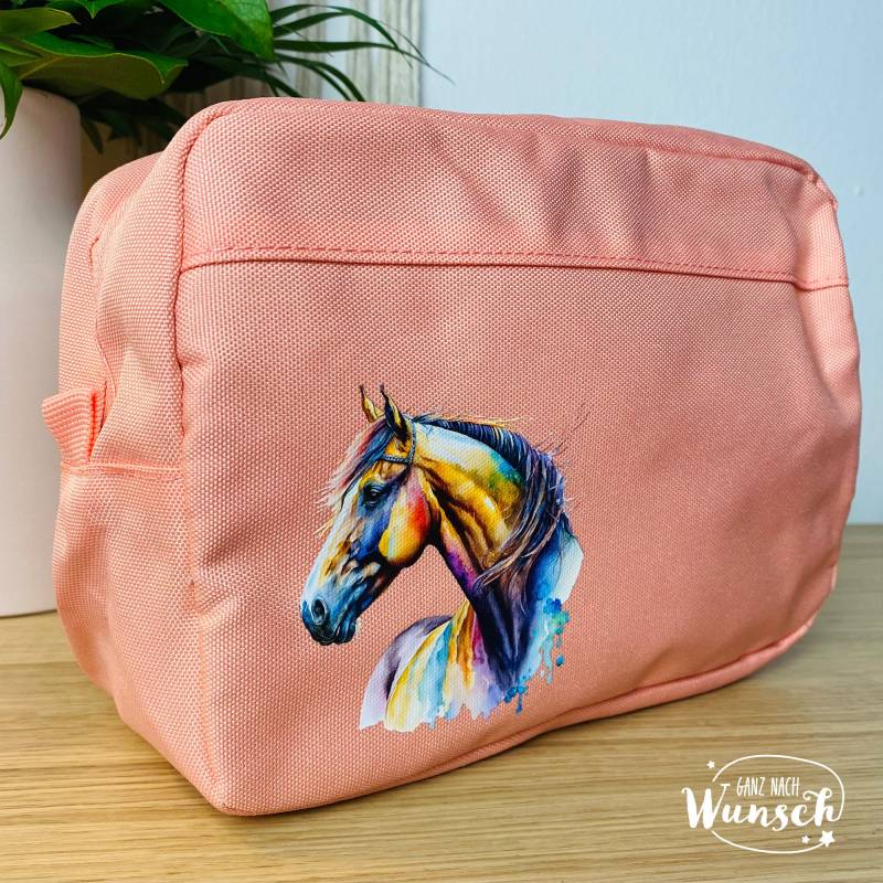 Geburtstagsgeschenk | Kulturbeutel Kosmetiktasche Kulturtasche Pferdemotiv Kinder Mädchen Geschenk von Ganznachwunsch