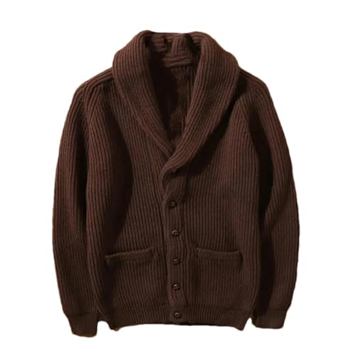 GaoLeAve Japanische Warme Verdickte Revers Gestrickte Strickjacken Lose Beiläufige High Street Gestrickte Pullover Männer Tops Kleidung HY020 M von GaoLeAve