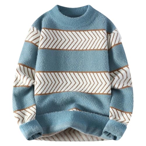 GaoLeAve Pullover Männer Winter koreanischen Stil Herren warm verdicken Pullover Männer Pullover Herren Pullover männlich Blue L von GaoLeAve