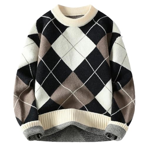 GaoLeAve Winter Argyle Pullover Männer Koreanische Streetwear Dicke Warme Herren Pullover Casual Männlichen Weihnachten Pullover C8865 BK001 XXL GaoLeAve Winter Argyle Pullover Männer Koreanische Streetwear Dicke Warme Herren Pullover Casual Männlichen Weihnachten Pullover C8865 BK001 XXL von GaoLeAve