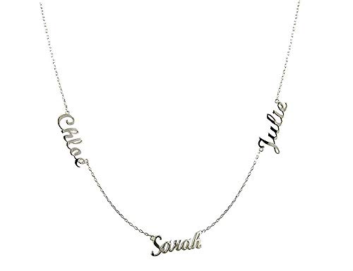 Gaosh Namenskette 925 Sterling Silber - Personalisiert mit Ihrem eigenen 3 Namen mit Herzform beliebiger Name für Damen Geburtstag Valentinstag Jahrestag Vatertag Damen Schmuck (Silver) von Gaosh