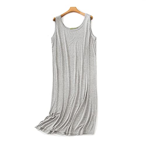 GaoYunQin Männer Nachthemd Ärmellos Nachtwäsche Kleid Breiter Gurt Schlafhemd Scoopneck Nachthemd Pyjama (Color : Grey, Size : XL) von GaoYunQin