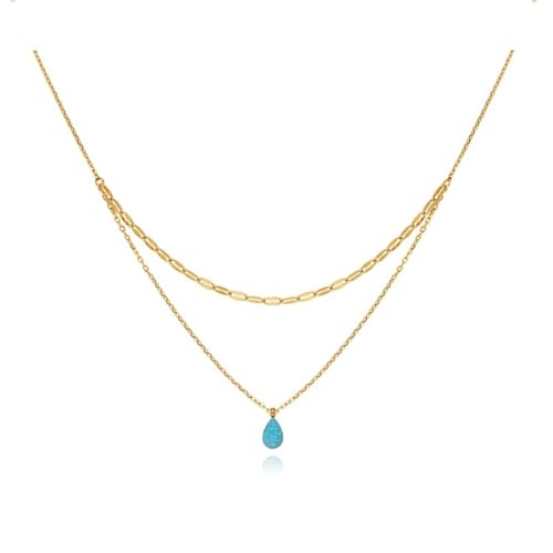 Gaodercha 1 Stück Doppelschichtige blaue Liegerung Wassertropfen Halskette Kupfer Mode Halskette 925 für Frauen Delicate Schmuck Zubehör Elegante tägliche Tragen Halskettes Gaodercha 1 Stück Doppelschichtige blaue Liegerung Wassertropfen Halskette Kupfer Mode Halskette 925 für Frauen Delicate Schmuck Zubehör Elegante tägliche Tragen Halskettes von Gaodercha