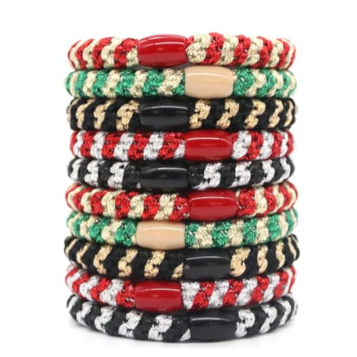 Gaodercha 10Pcs elastische Haare Bobbles, 5 Stile gemischte Farbe Weihnachten Haar Bobbles Haarbänder für Frauen, täglichen Gebrauch, Weihnachten Parteien, festliche Frisur Zubehör von Gaodercha