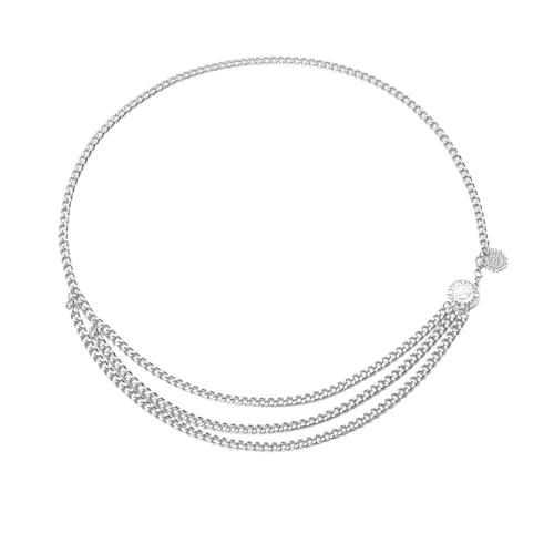 Gaodercha 1PC Multilayer Metallkette Gürtel Taille Gürtel Körper Link Gürtels einstellbar Körper Bauch Kette lange Taille Gürtels eleganten Schmuck Zubehör Körpers dekorieren für Kleider Jeans Hose von Gaodercha