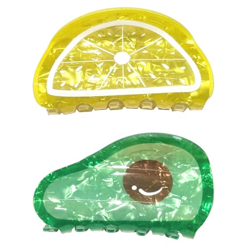 Gaodercha 2 Pack Fruchtförmige Haarclips Kreative Sommer Haarclip Zitrone Avocado Acryl Haarclips für Frauen Süße Haarzubehör Haarkrallen Gaodercha 2 Pack Fruchtförmige Haarclips Kreative Sommer Haarclip Zitrone Avocado Acryl Haarclips für Frauen Süße Haarzubehör Haarkrallen von Gaodercha