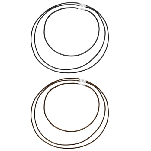 Gaodercha 6 Leder Halskette Schnuren schwarz braun 3 Größen 45cm 55cm 60cm Polyester gewebte Leder Schnuren mit Verschluss Leders Halskette Schnurens für Schmuck von Gaodercha