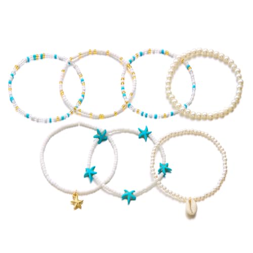 Gaodercha 7pcs Boho Seashell Ankle Armbänder Gold Shell Ankle Bracelet Starfish Anklet Adjustable Beaded Shell Foot Chain Shell Multi-Layer Anklet für einfachen Schmuck Geburtstag Party Geschenke Gaodercha 7pcs Boho Seashell Ankle Armbänder Gold Shell Ankle Bracelet Starfish Anklet Adjustable Beaded Shell Foot Chain Shell Multi-Layer Anklet für einfachen Schmuck Geburtstag Party Geschenke von Gaodercha