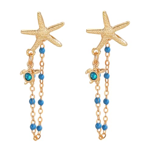 Gaodercha Gold Starfish Sea Turtle Ohrringe Sea Turtle Blue Beaded Tassel Ohrringe Boho Long Tassel Pearl Drop Ohrringes Legierung Ohrringes für Frauen Mode Schmuck Zubehör Gaodercha Gold Starfish Sea Turtle Ohrringe Sea Turtle Blue Beaded Tassel Ohrringe Boho Long Tassel Pearl Drop Ohrringes Legierung Ohrringes für Frauen Mode Schmuck Zubehör von Gaodercha