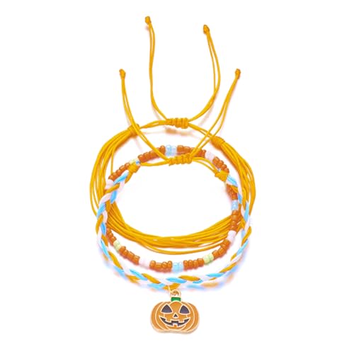 Gaodercha Halloween Armband Set Handgefertigte String Perlen Kürbis Anhänger Armband Gotische Halloween Kürbis Armbands Wachs Seil Legierung Festlicher Schmuck für Männer Frauen Halloweenn Zubehör Gaodercha Halloween Armband Set Handgefertigte String Perlen Kürbis Anhänger Armband Gotische Halloween Kürbis Armbands Wachs Seil Legierung Festlicher Schmuck für Männer Frauen Halloweenn Zubehör von Gaodercha