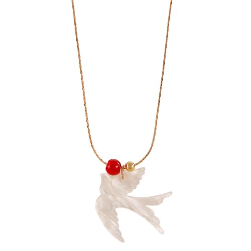Gaodercha Modern Swallow Bead Anhänger Halskette Elegante Swallow Bead Halskette Kupferlegierung Krankholzkette für Frauen Dainty Harz Akzent täglicher Trag Schmuck Gaodercha Modern Swallow Bead Anhänger Halskette Elegante Swallow Bead Halskette Kupferlegierung Krankholzkette für Frauen Dainty Harz Akzent täglicher Trag Schmuck von Gaodercha