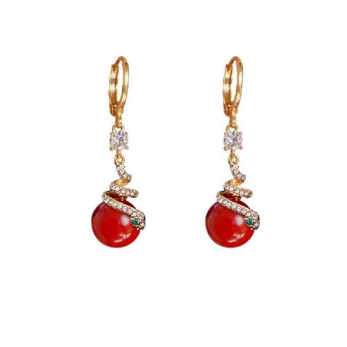 Gaodercha Schlange Perle Dangle Drop Ohrringe Vergoldete Schlange Perle Ohrringe Vintage Schlanges Perle Ohrringes Rote geformte Perle Geschenke für Frauen Gaodercha Schlange Perle Dangle Drop Ohrringe Vergoldete Schlange Perle Ohrringe Vintage Schlanges Perle Ohrringes Rote geformte Perle Geschenke für Frauen von Gaodercha