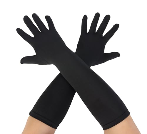 Gaoin Unisex Lange Ellenbogen Spandex Kostüm Party Handschuhe, schwarz, Einheitsgröße von Gaoin