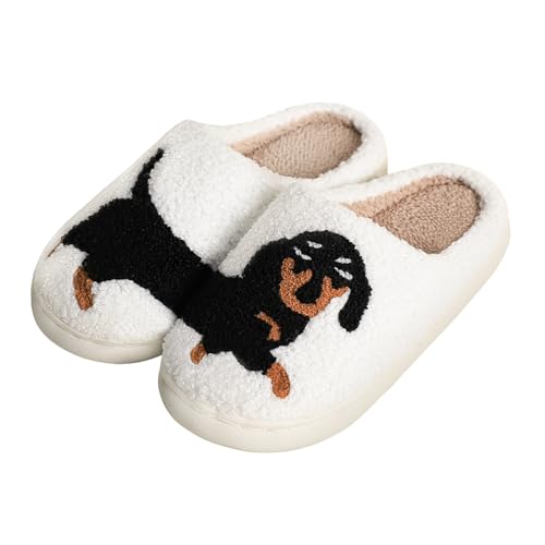 Gaolinci Lustige Katze Baumwolle Hausschuhe Niedliche Katze Hintern Home Hausschuhe für Frauen, Lustiger Hund, 7.5-8.5 Women/6.5-7.5 Men von Gaolinci