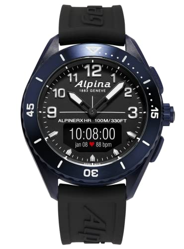 Alpina Herren Analog-Digital Quarz Uhr mit Gummi Armband AL-284LBBW5NAQ6 von Gaorui