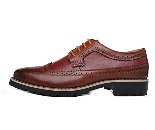 Gaorui Oxford Brogue Schnürschuhe Schnürhalbschuhe Syntheseleder Schuhe Business Schuhe Schwarz Braun von Gaorui