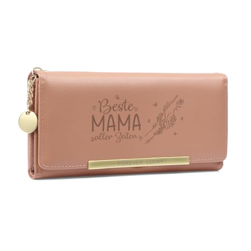 Gaosh Personalisierte Damen Geldbörse mit Name Pu Leder Frauen Geldbörse mit RFID Zip Münzfach Multi Card Slot Personalisiertes Geschenk (Rosa-2 Name) von Gaosh