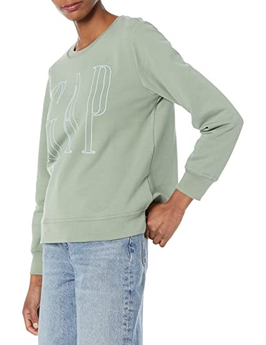 GAP Damen Rundhalsausschnitt und Logo Sweatshirt, Benzingrün, M von GAP