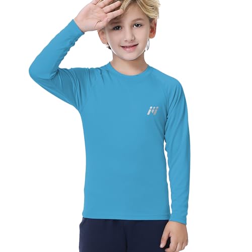 GarBull Kinder UV Shirt UPF50+ Schwimmshirt Badeshirt Langarm Schnelltrocknend Rashguard Rash Vest für Jungen von GarBull