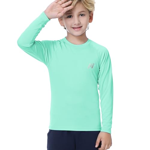 GarBull Kinder UV Shirt UPF50+ Schwimmshirt Badeshirt Langarm Schnelltrocknend Rashguard Rash Vest für Jungen von GarBull