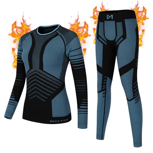 GarBull Thermounterwäsche Damen Skiunterwäsche Set, Thermo Unterwäsche Warme Atmungsaktiv Funktionsunterwäsche Frauen für Home Joggen Skifahren und Radfahren von GarBull