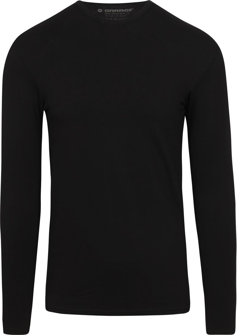 Garage Basic Longsleeve T-Shirt Stretch Schwarz - Größe L von Garage