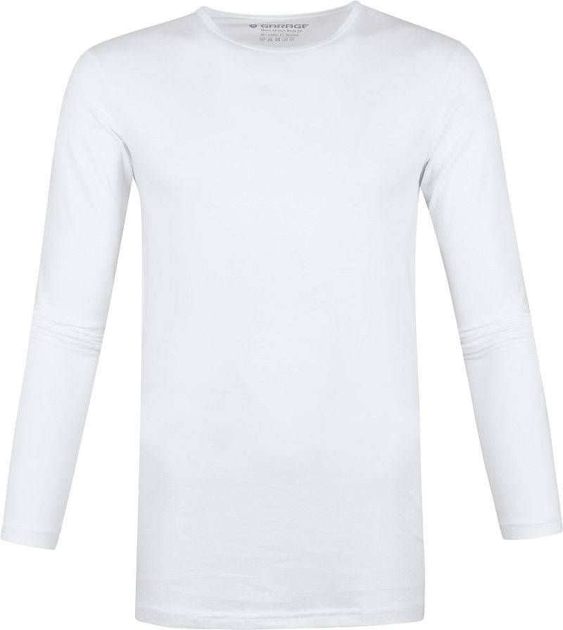 Garage Basic Longsleeve T-Shirt Stretch Weiß - Größe M von Garage