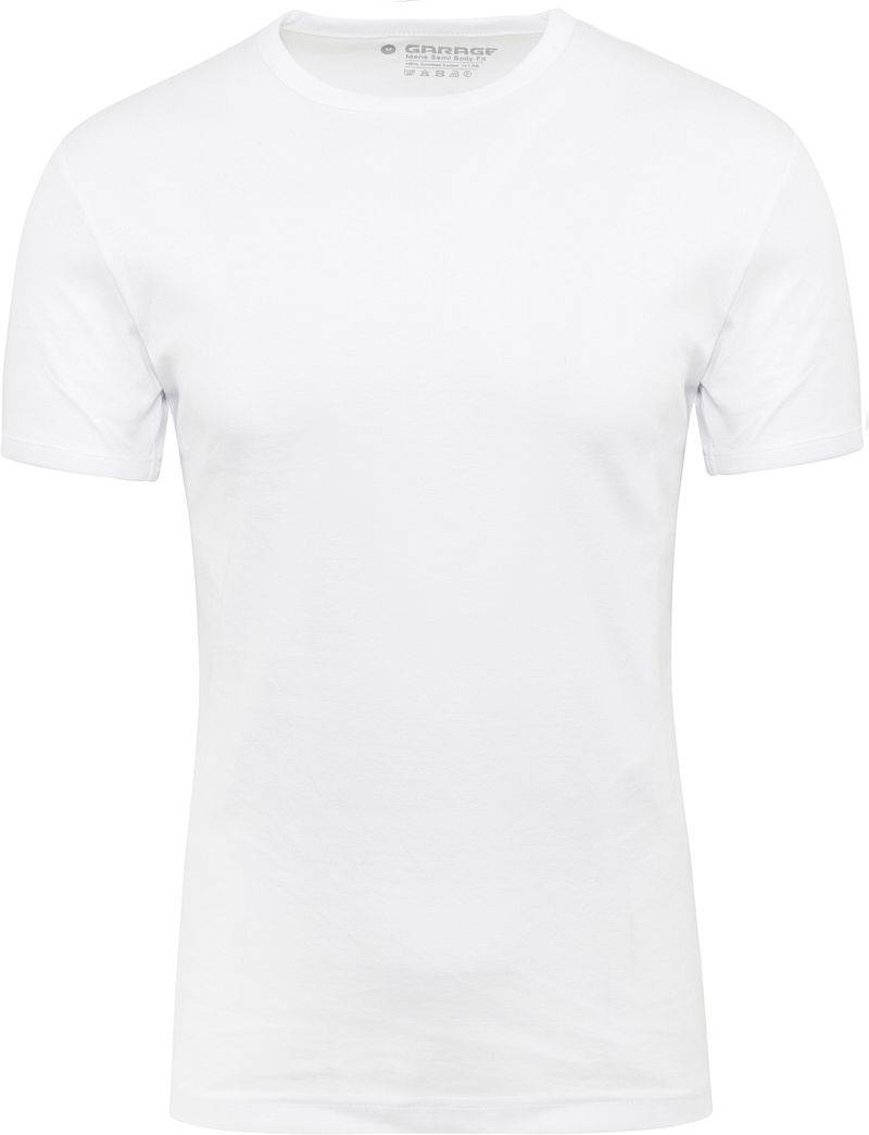 Garage Basic T-Shirt Weiss Rundhals - Größe S von Garage