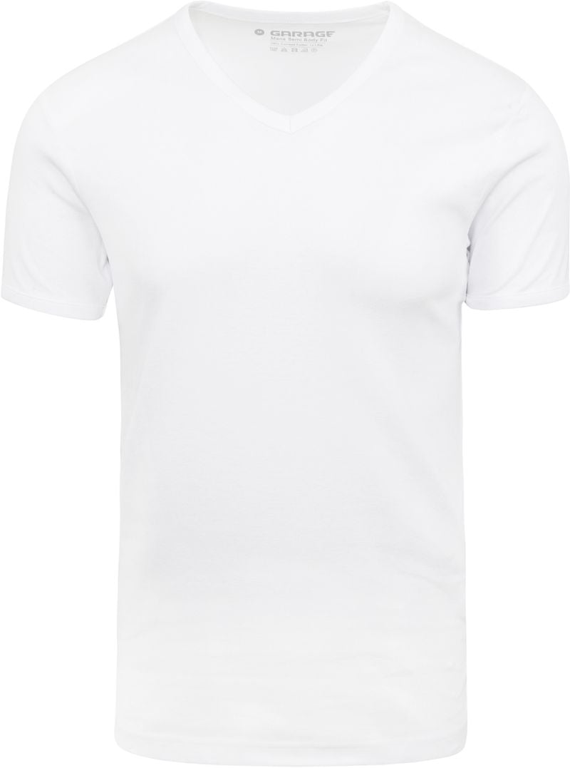 Garage Basic T-Shirt Weiss V-Hals - Größe 3XL von Garage