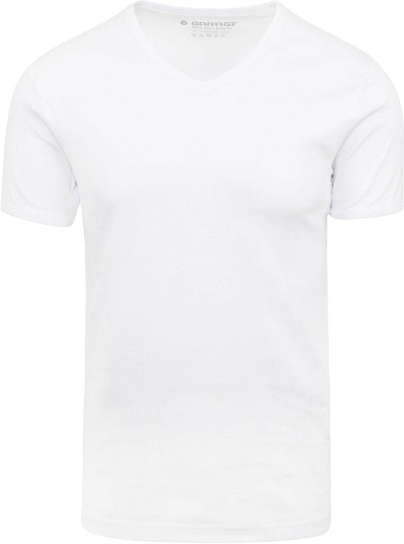 Garage Basic T-Shirt Weiss V-Hals - Größe XXL von Garage